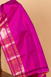 Orange and Magenta Pure Silk Saree