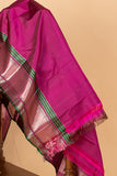 Brown and Pink Silk Saree