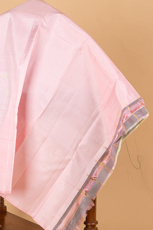 Pastel lilac borderless pure silk saree