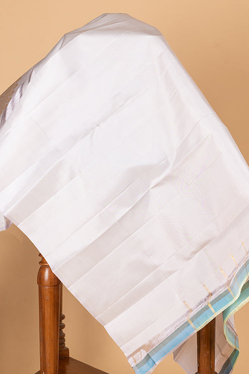 Pastel pine green soft silk saree