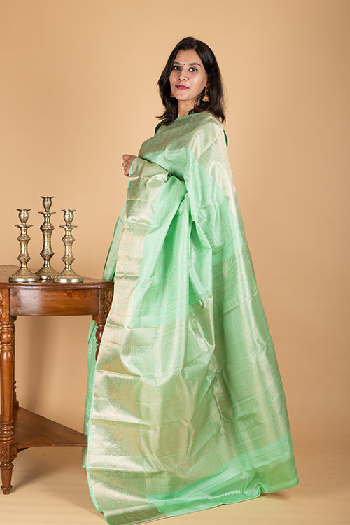 Mint Green Traditional Kanjivaram Silk Saree