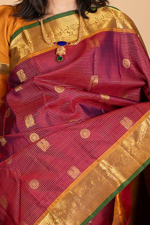 Maroon vairaoosi silk saree