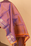 Peacock Blue Saree with Dual Tone Blouse