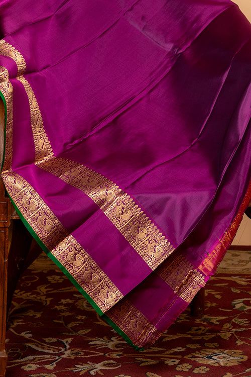 Yellow retta pettu pure silk saree