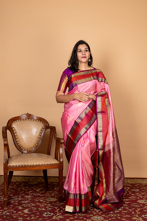 Pastel Pink Kanjivaram Silk Saree