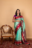 Green traditional silk saree