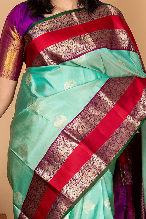 Green traditional silk saree
