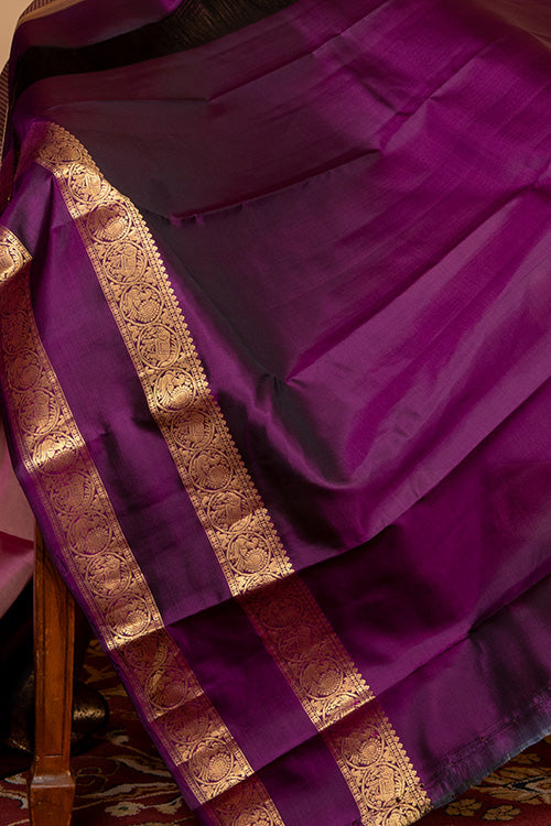 Pink and purple shot silk saree