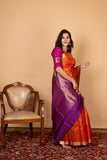 Orange kanjivaram saree