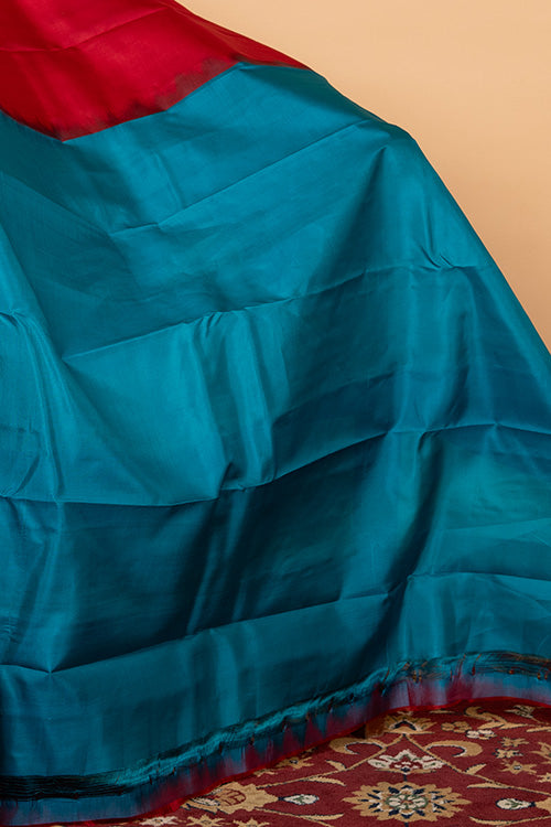 Red temple border kanjipuram silk saree