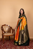 Yellow and green pattu saree