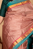Chocolate and brown pure silk saree