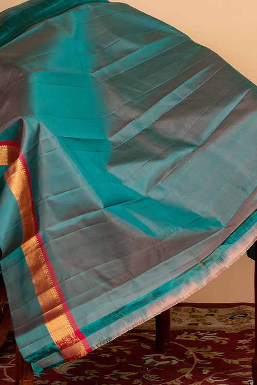 Chocolate and brown pure silk saree