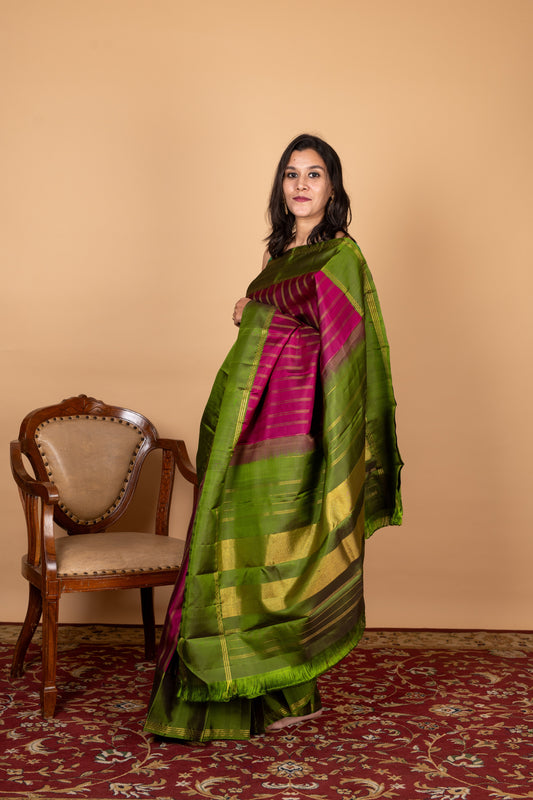 Purple pure silk saree