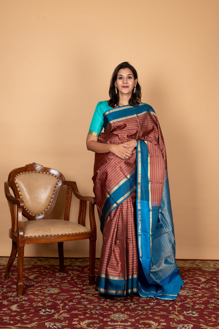 Tawny Brown Silk Saree