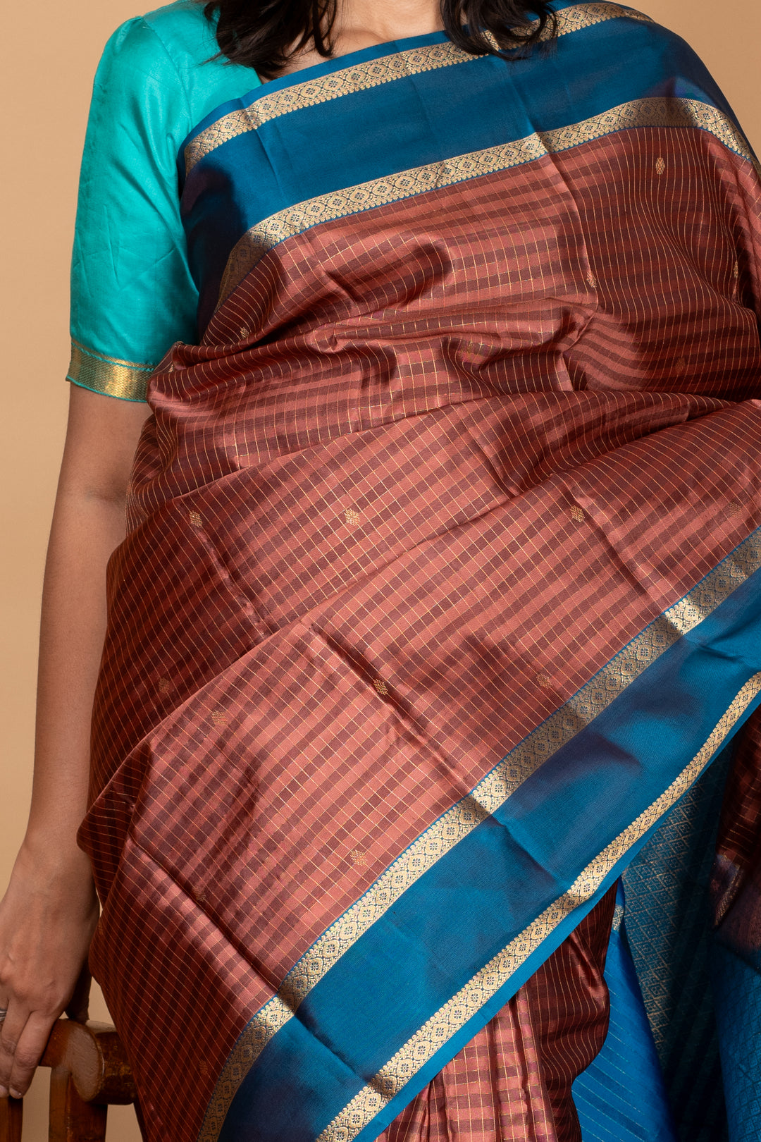 Tawny Brown Silk Saree