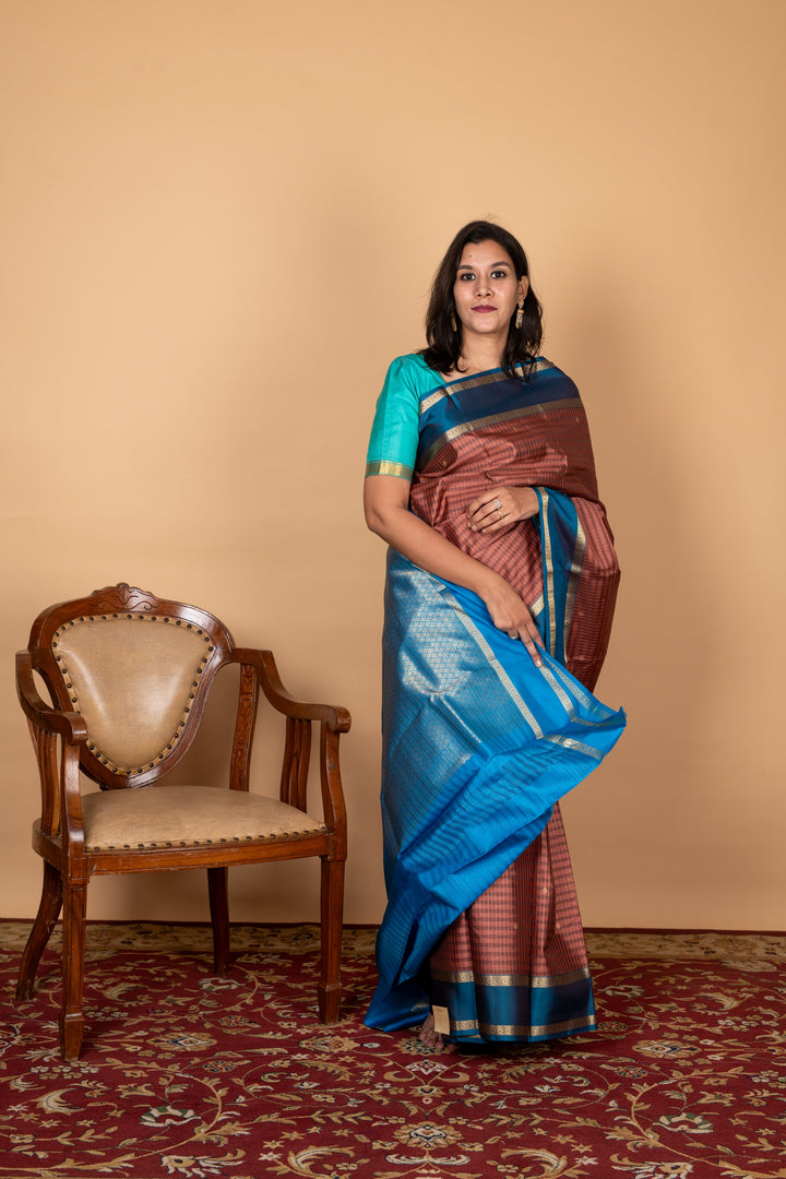 Tawny Brown Silk Saree