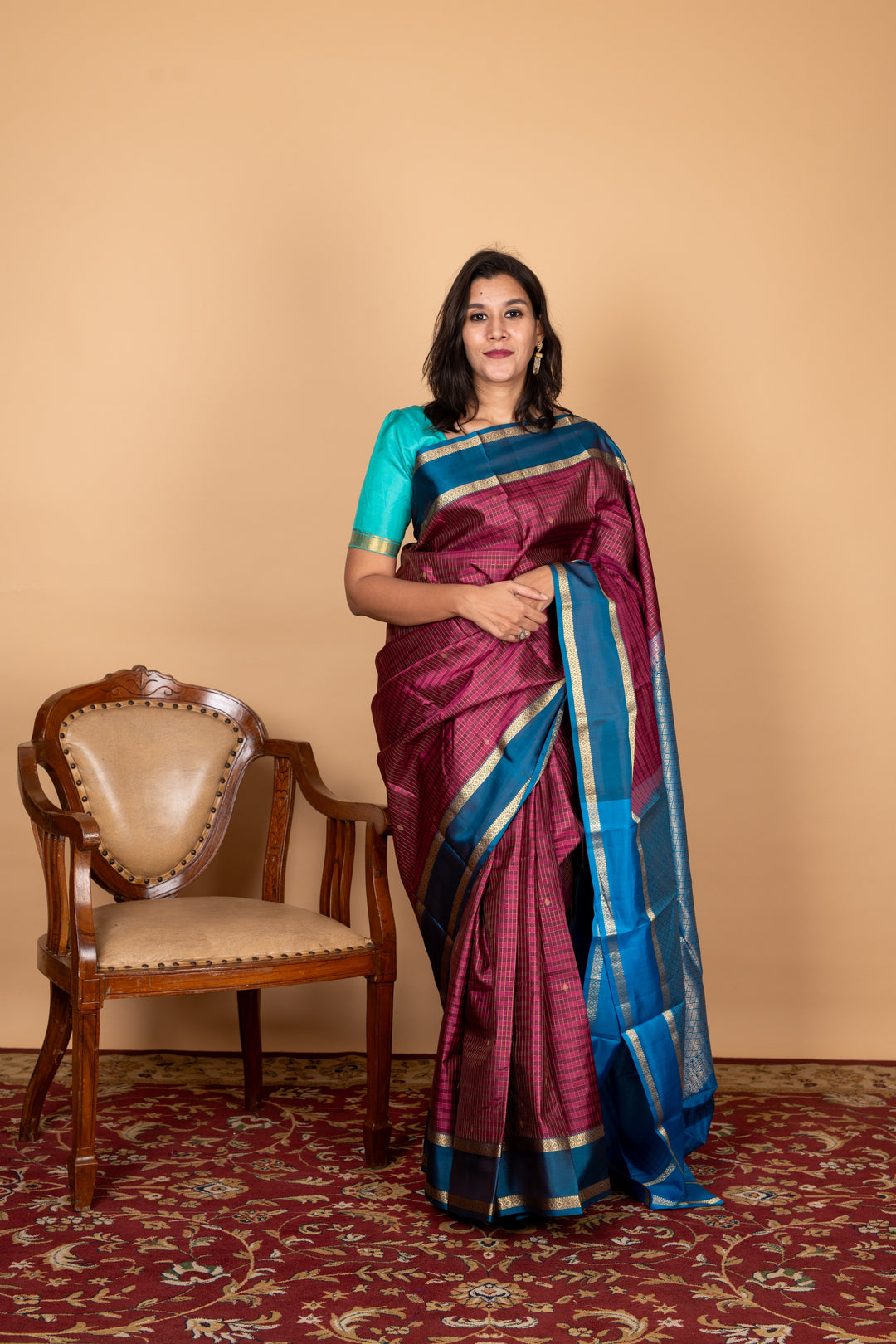 Beetroot Purple Silk Saree
