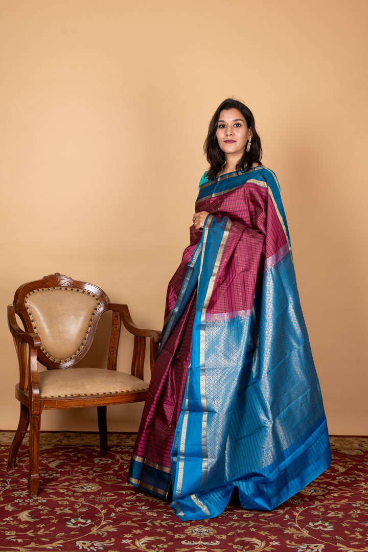 Beetroot Purple Silk Saree
