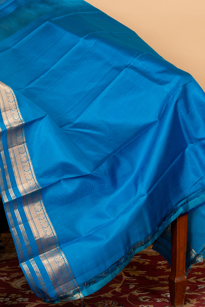 Blue and Purple Kanjivaram Silk Saree