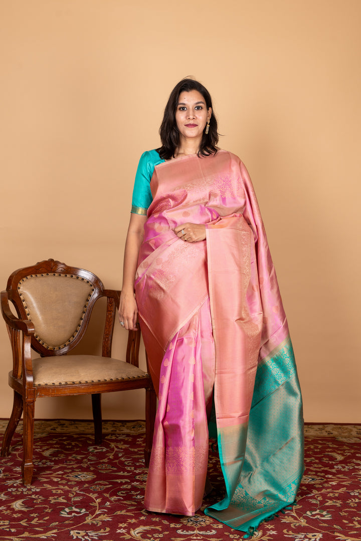 Pastel Pink Silk Saree