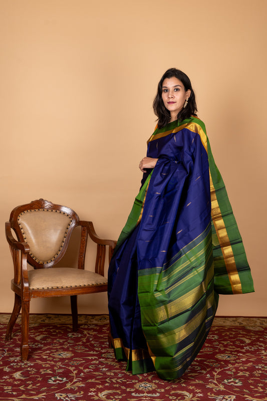 Navy Blue Pattu Saree
