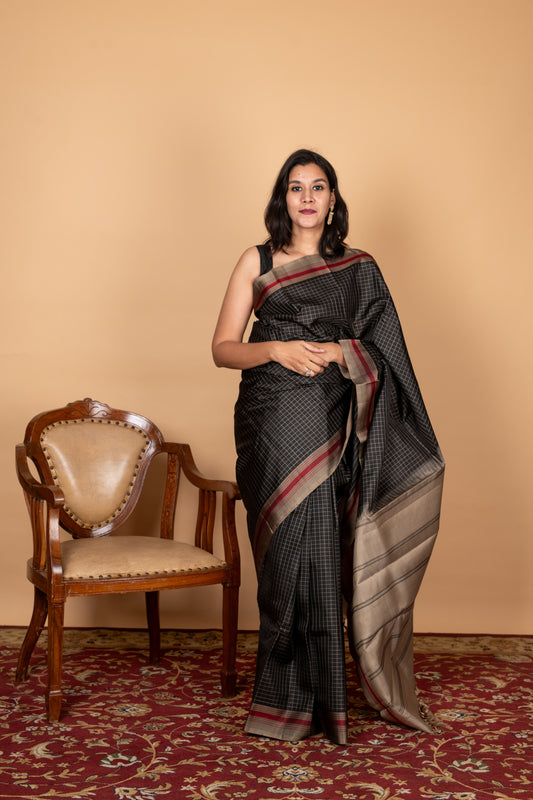 Black Kanjivaram Saree