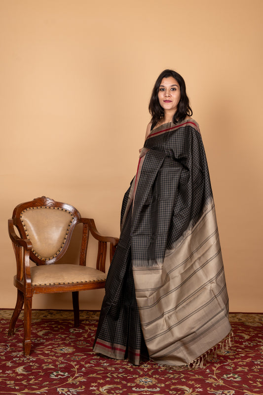 Black Kanjivaram Saree