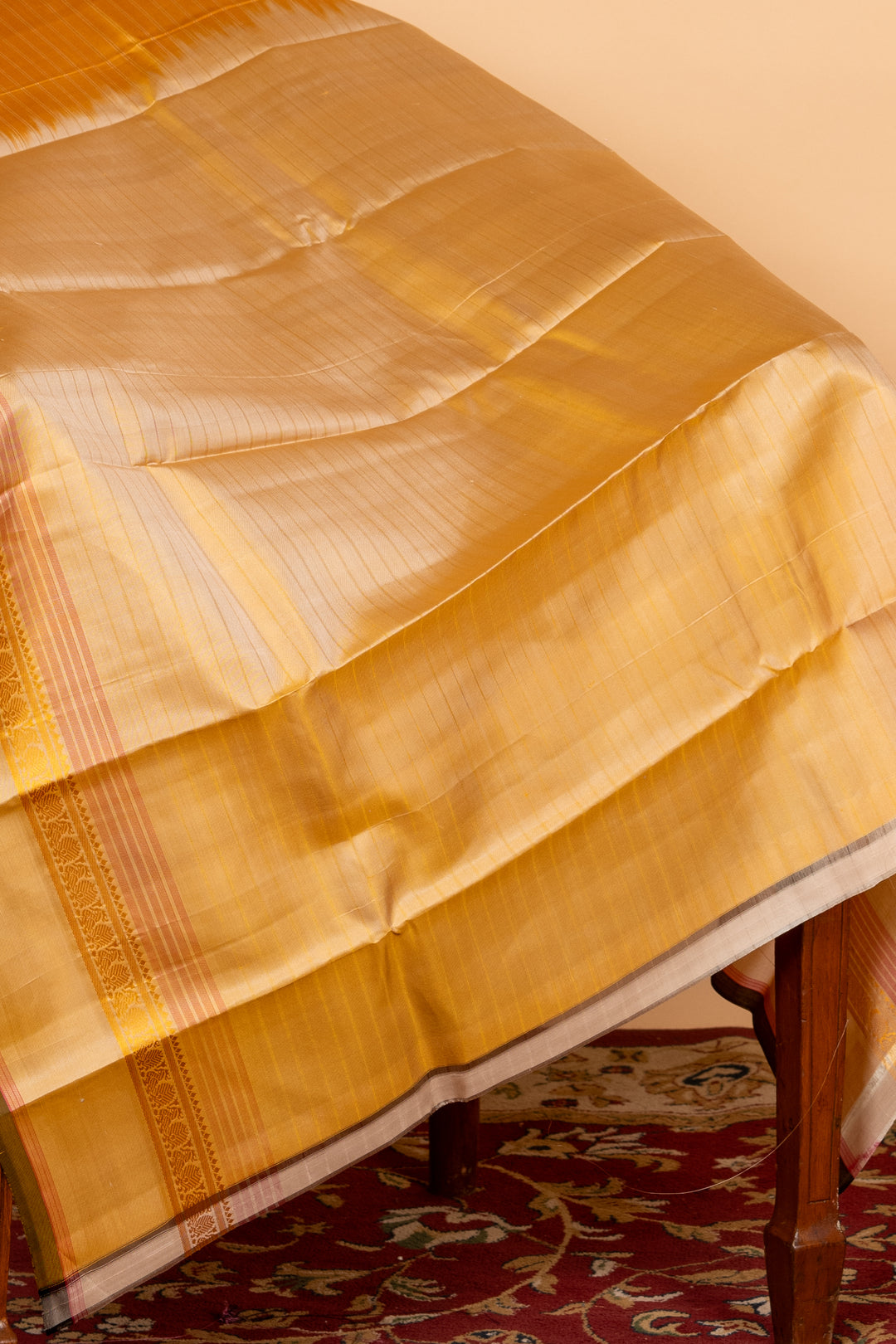 Mustard Zero Zari Kanchi Silk Saree