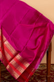 Pink and Green Pure Silk Saree