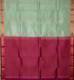 Pastel Green and Purple Pure Touch Silk Saree