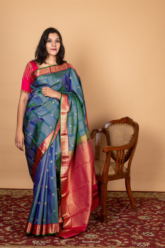 Peacock Blue Saree