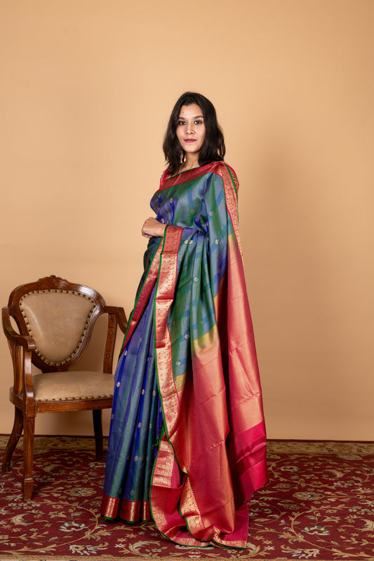 Peacock Blue Saree