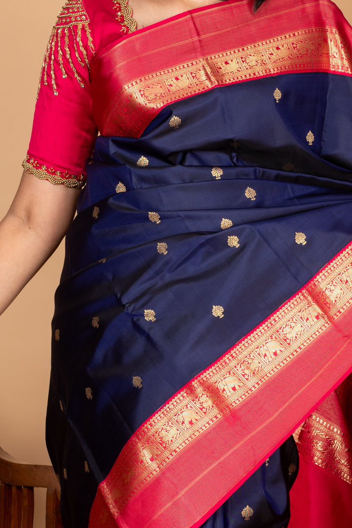 Navy Blue Silk Saree