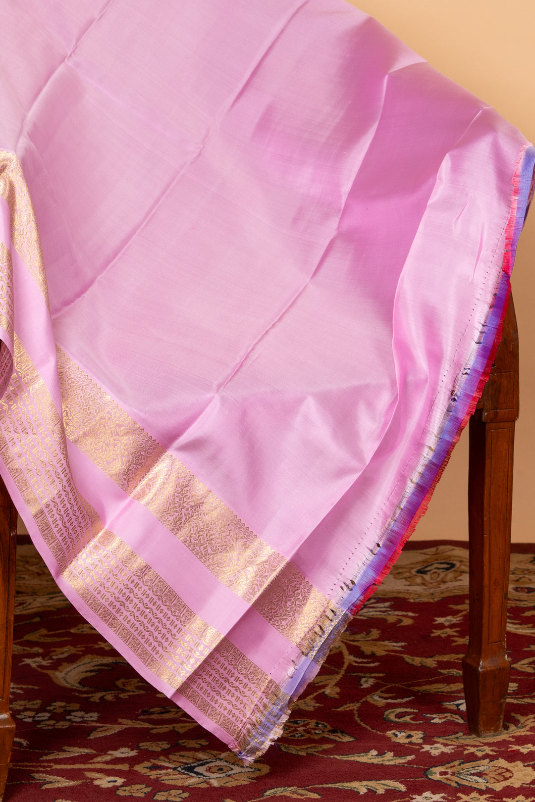 Maroon and Pink Silk Saree