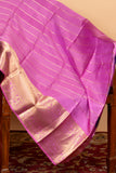 Pink and Multicolour Border Pure Silk Saree