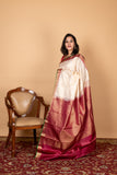 Off White Kanjivaram Pattu Saree
