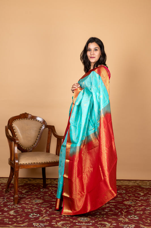 Sky Blue Silk Saree