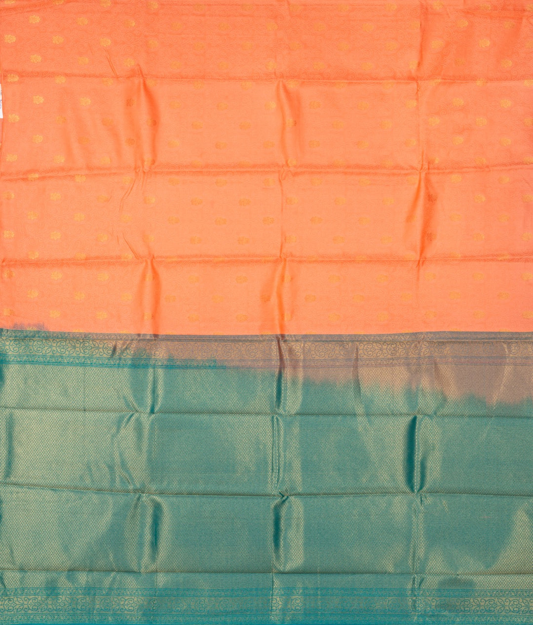 Peachish Orange Borderless Pure Touch Silk Saree