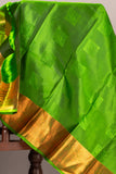 Grey and green soft silk saree
