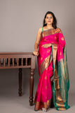 Pink and Blue combination silk saree