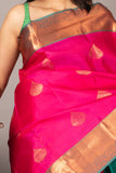 Pink and Blue combination silk saree