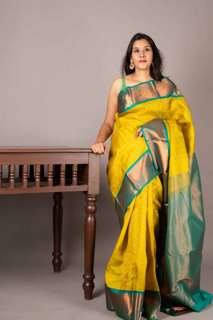 Light green simple silk saree