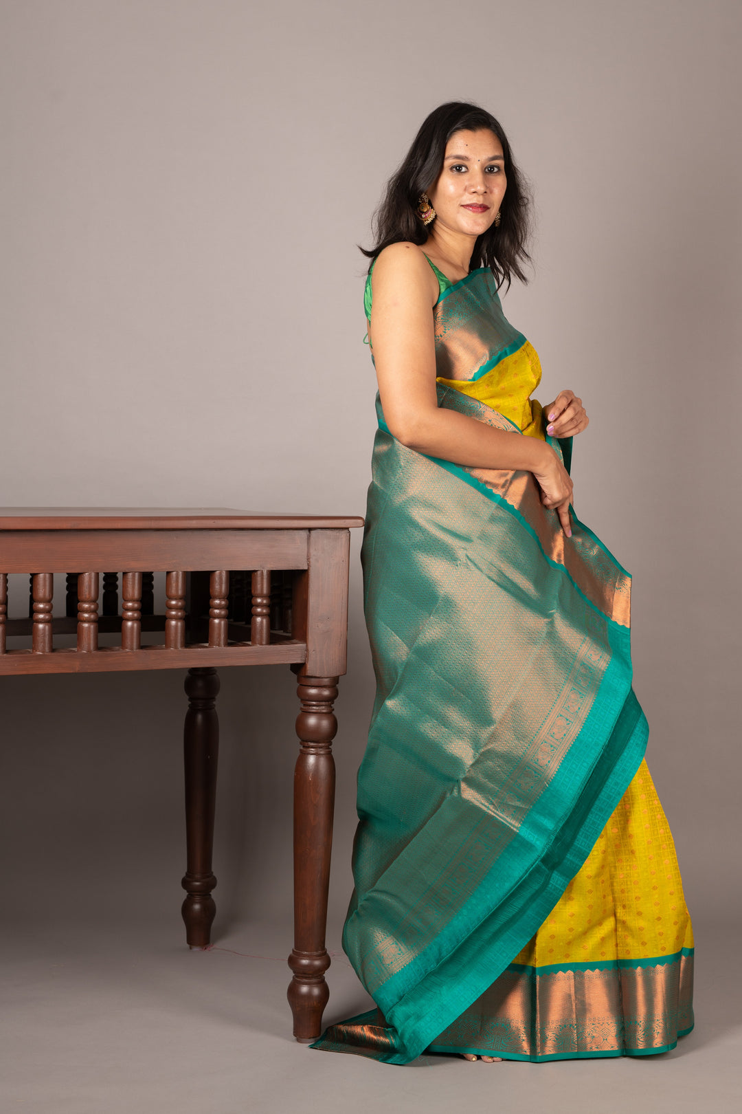 Light green simple silk saree
