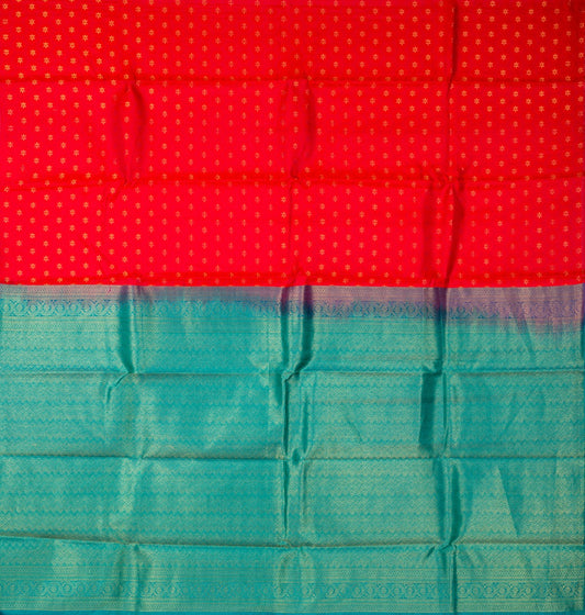 Pinkish Red Pure Touch Silk Saree
