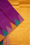 Purple temple border silk saree