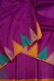 Purple temple border silk saree