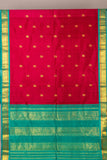 Burgundy silk cotton saree