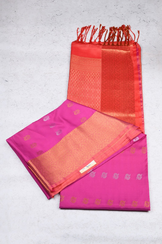 Pink Semi Soft Silk Saree