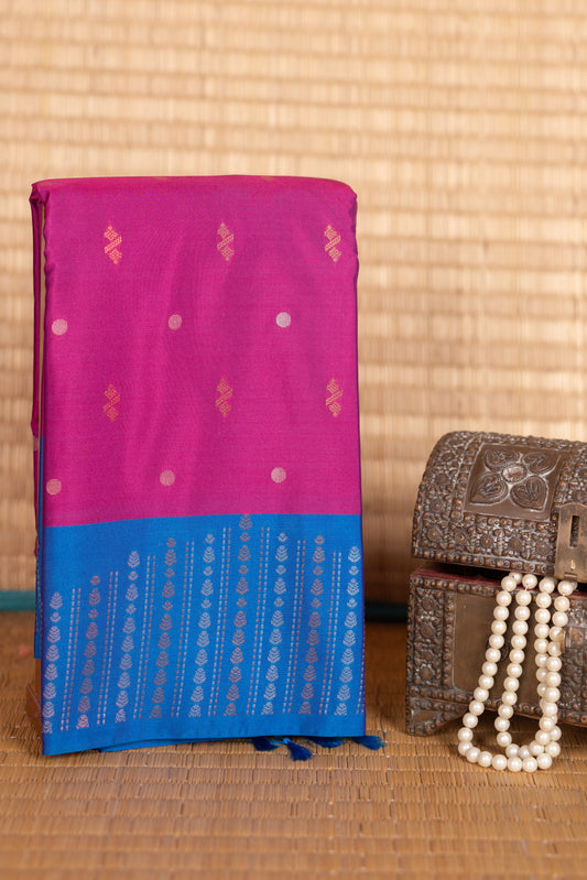 Violet  Semi Silk Saree